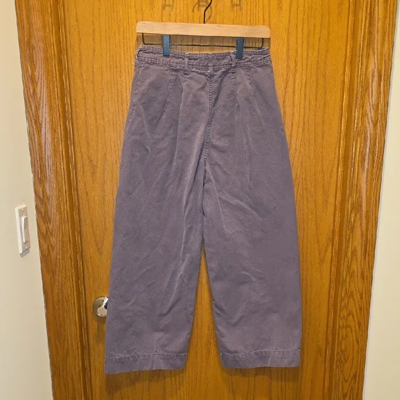 Free People Wide-Leg Cotton Chinos in Dusty Lavender - Picture 3 of 3